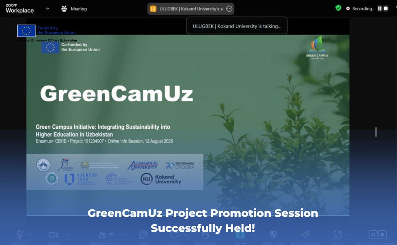 GreenCamUz loyihasi bo'yicha targ'ibot sessiyasi muvaffaqiyatli o'tkazildi!